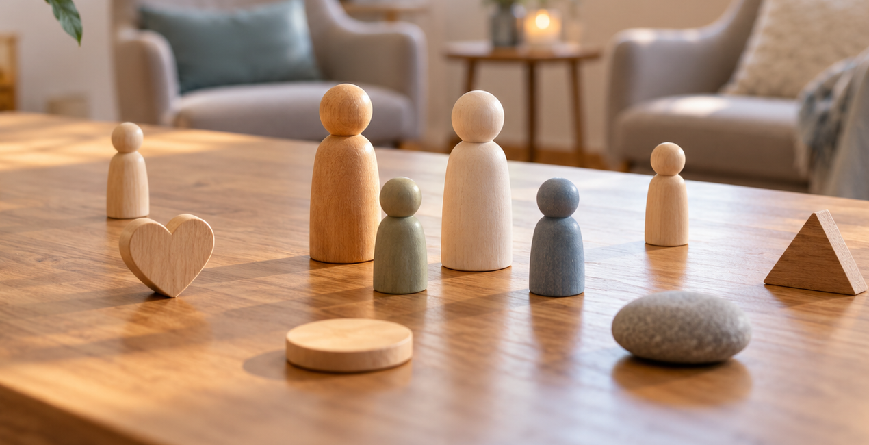 Systemische Arbeit mit einem Familienbrett
